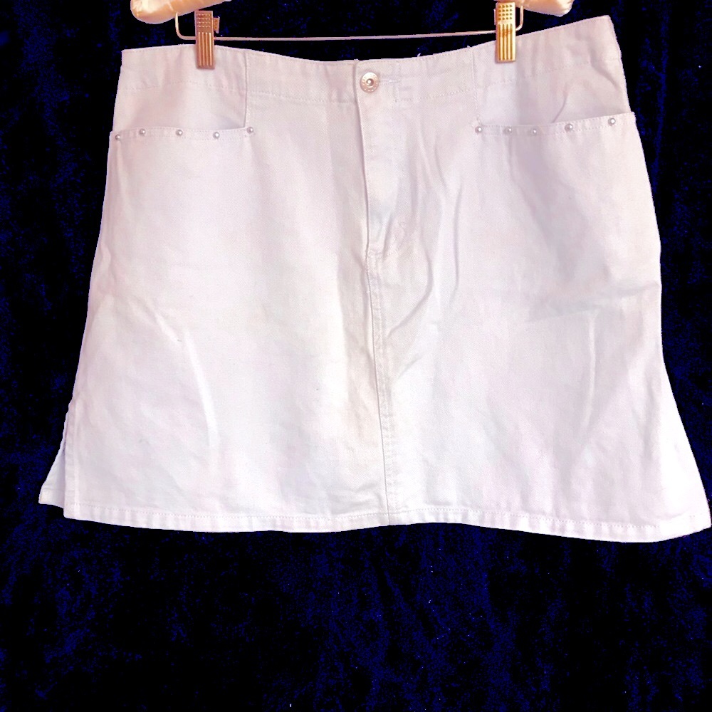 Route 66 Mini Skirt Embellished Light Blue Denim